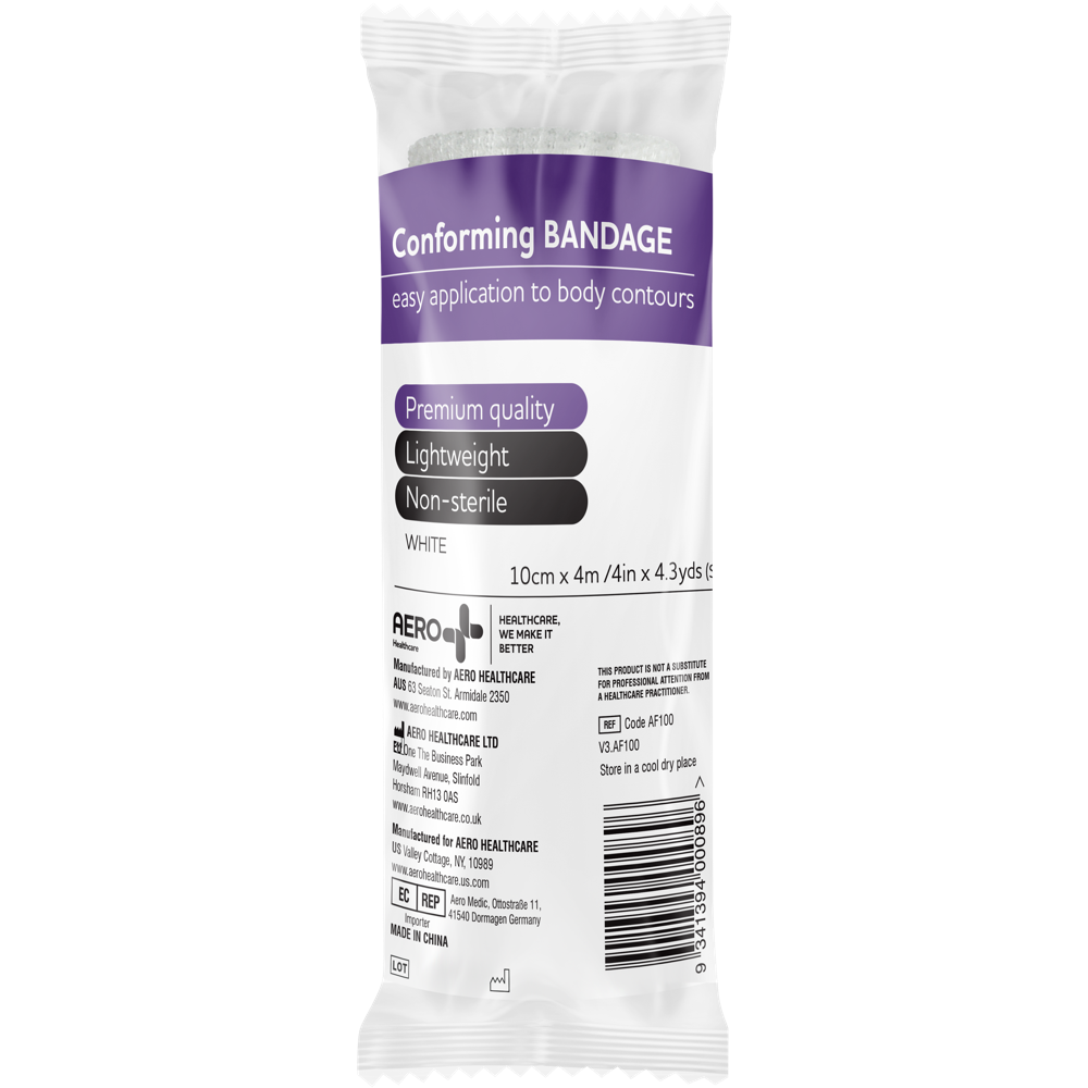 Aero Healthcare AEROFORM Conforming Bandage 10cm x 4M Wrap/12