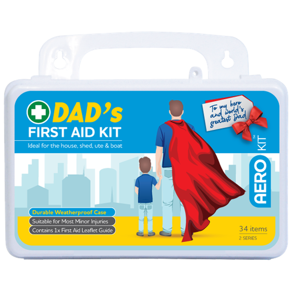 Aero Healthcare DAD'S 2 Series Plastic Waterproof First Aid Kit 21 x 7.5 x 13cm
