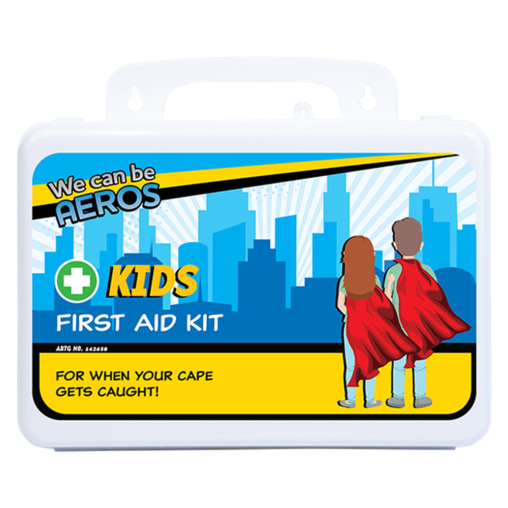 Aero Healthcare KIDS 2 Series Plastic Waterproof First Aid Kit 21 x 7.5 x 13cm