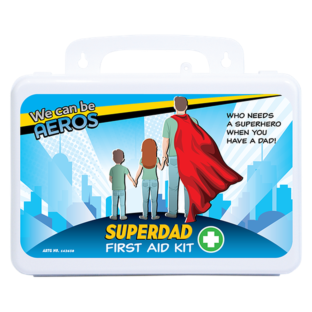 Aero Healthcare SUPERDAD 2 Series Plastic Waterproof First Aid Kit 21 x 7.5 x 13cm