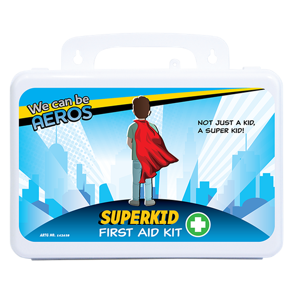 Aero Healthcare SUPERKID 2 Series Plastic Waterproof First Aid Kit 21 x 7.5 x 13cm