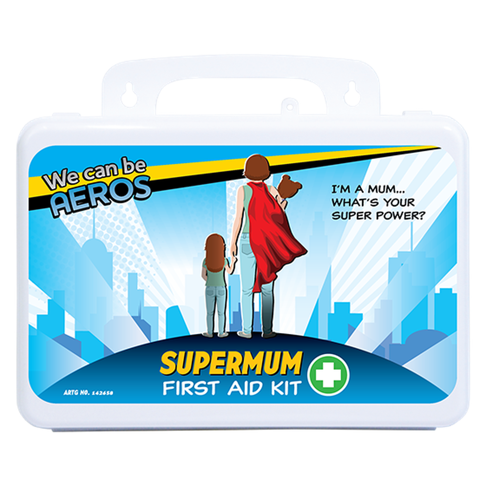 Aero Healthcare SUPERMUM 2 Series Plastic Waterproof First Aid Kit 21 x 7.5 x 13cm