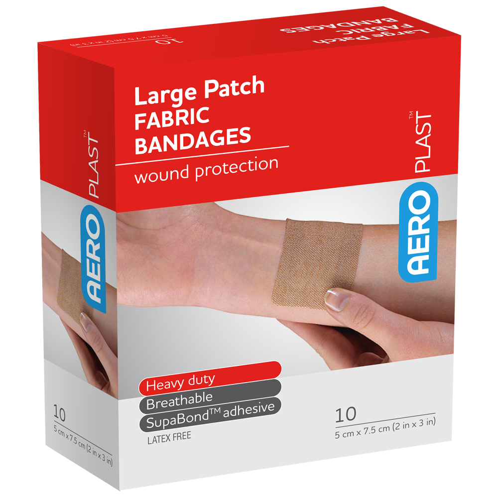 Aero Healthcare AEROPLAST Premium Fabric Large Patch 7.5 x 5cm Box/10
