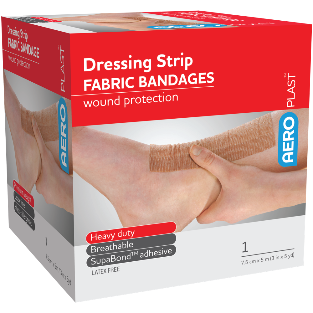 Aero Healthcare AEROPLAST Premium Fabric Dressing Strip 7.5cm x 5M