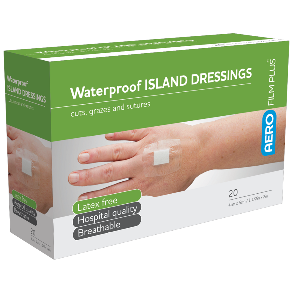 Aero Healthcare AEROFILM PLUS Waterproof Island Dressing 4 x 5cm Box/20 Box / 20