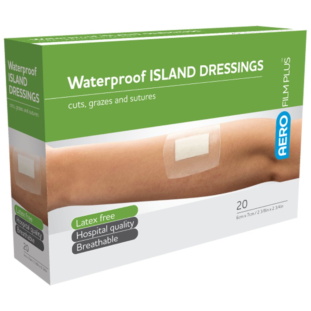 Aero Healthcare AEROFILM PLUS Waterproof Island Dressing 6 x 7cm Box/20 Box / 20