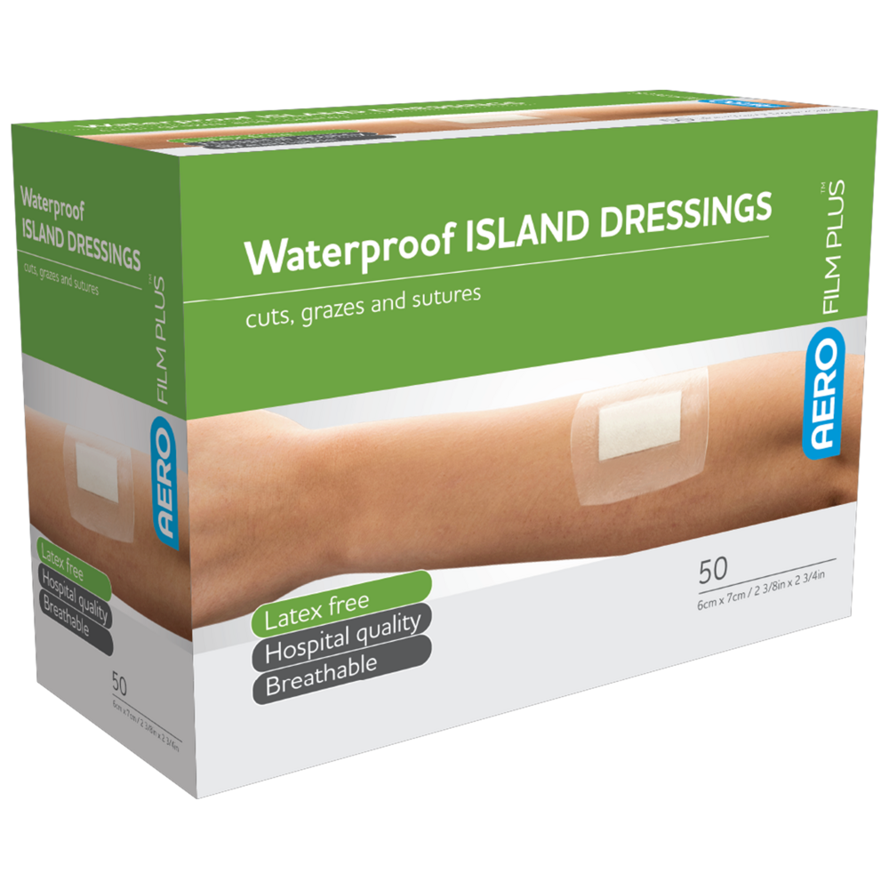 Aero Healthcare AEROFILM PLUS Waterproof Island Dressing 6 x 7cm Box / 50