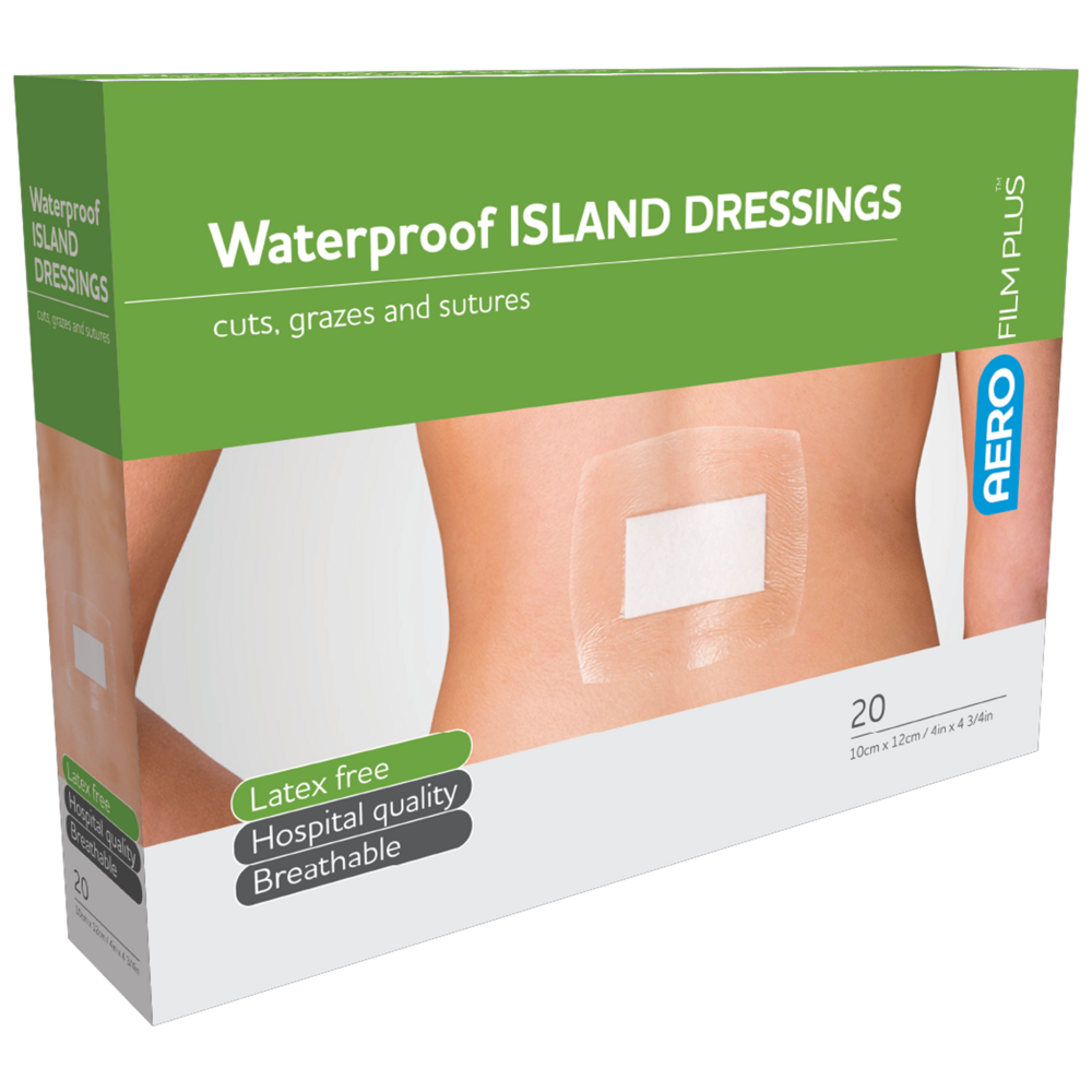 Aero Healthcare AEROFILM PLUS Waterproof Island Dressing 10 x 12cm Box/20