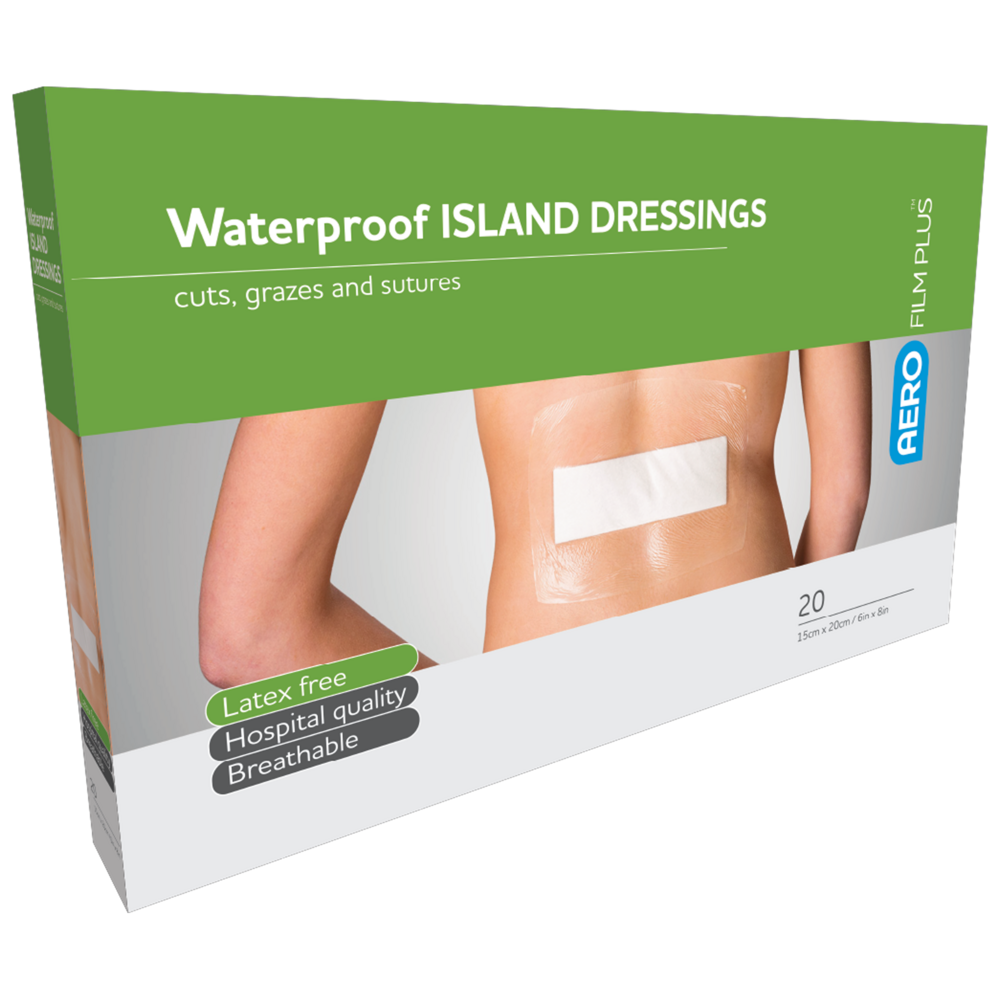Aero Healthcare AEROFILM PLUS Waterproof Island Dressing 15 x 20cm Box/20
