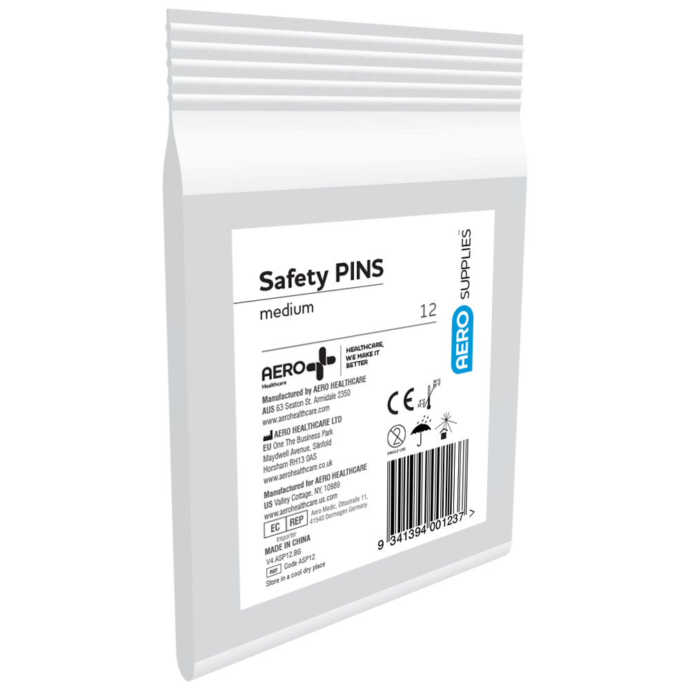 Aero Healthcare AEROSUPPLIES Medium Safety Pins Bag/12