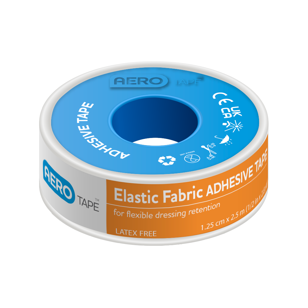 Aero Healthcare AEROTAPE Elastic Fabric Adhesive Tape 1.25cm x 2M