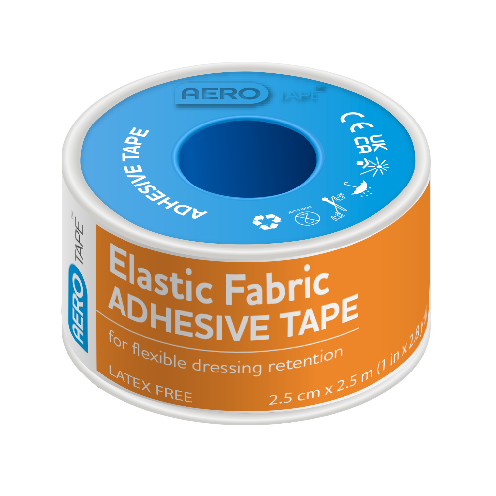 Aero Healthcare AEROTAPE Elastic Fabric Adhesive Tape 2.5cm x 2.5M