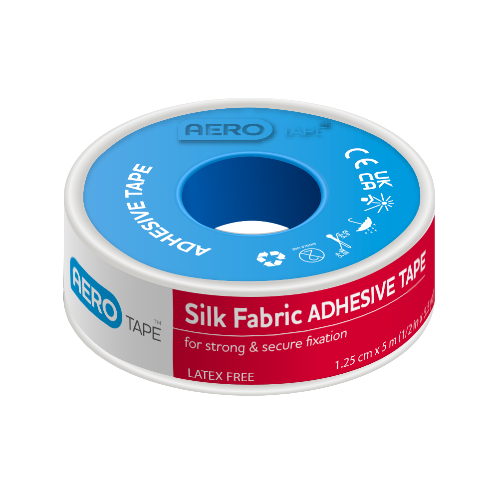 Aero Healthcare AEROTAPE Silk Fabric Adhesive Tape 1.25cm x 5M