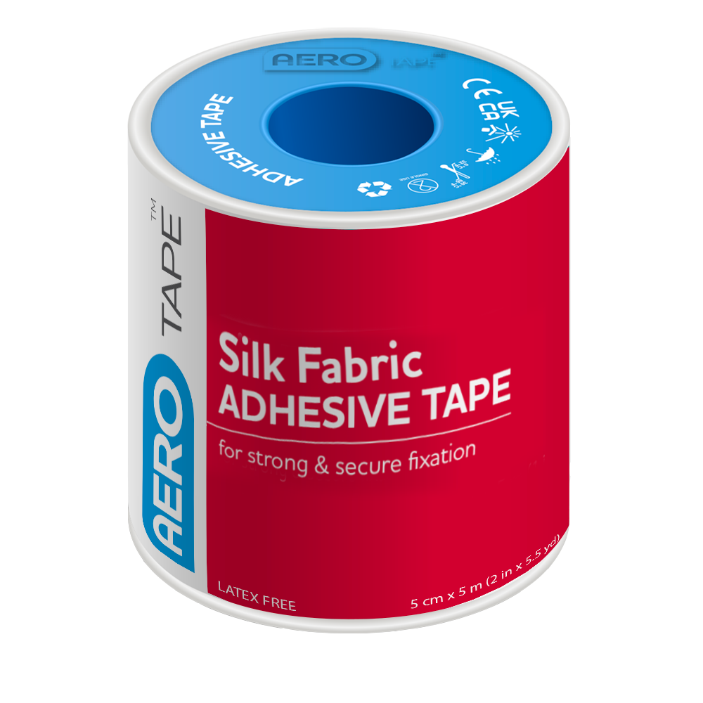 Aero Healthcare AEROTAPE Silk Fabric Adhesive Tape 5cm x 5M