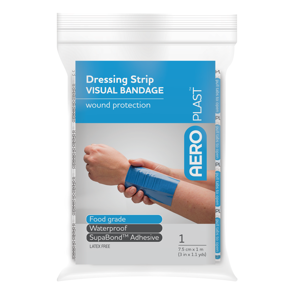 Aero Healthcare AEROPLAST Premium Visual Dressing Strip 7.5cm x 1M