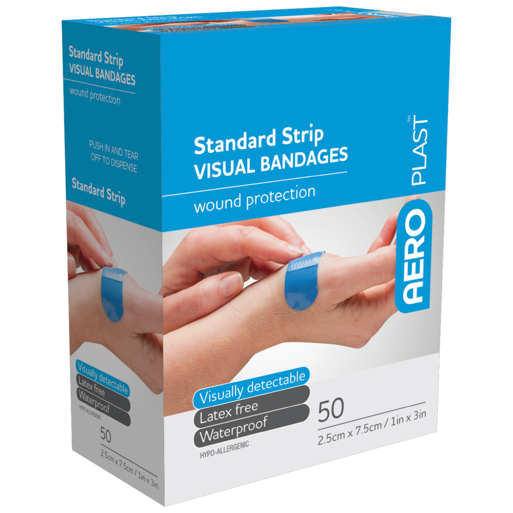 Aero Healthcare AEROPLAST Premium Visual Strip 7.5 x 2.5cm Box/50