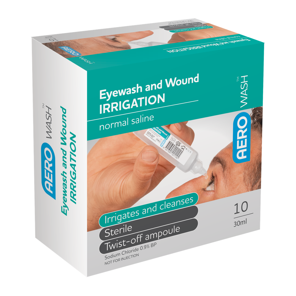 Aero Healthcare AEROWASH Sodium Chloride Eyewash Ampoule 30ml Box/10