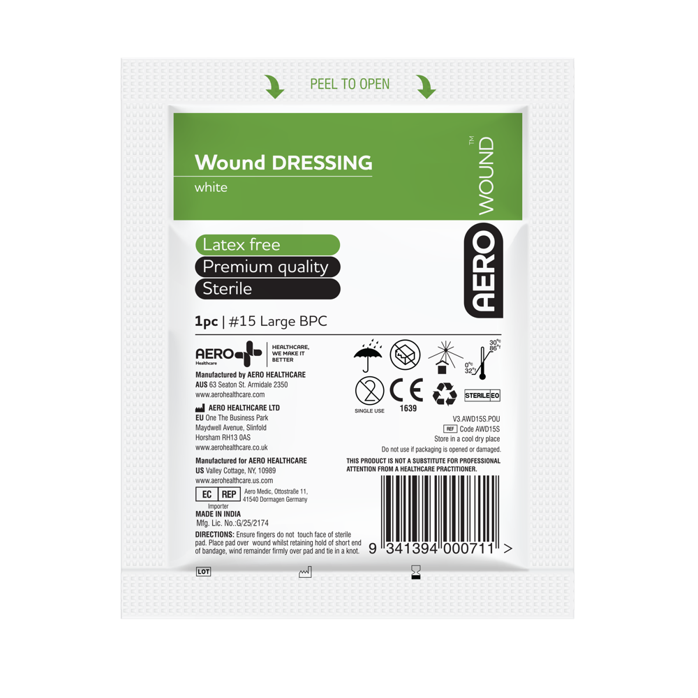 Aero Healthcare AEROWOUND #15 Wound Dressing 18 x 18cm Bag/12