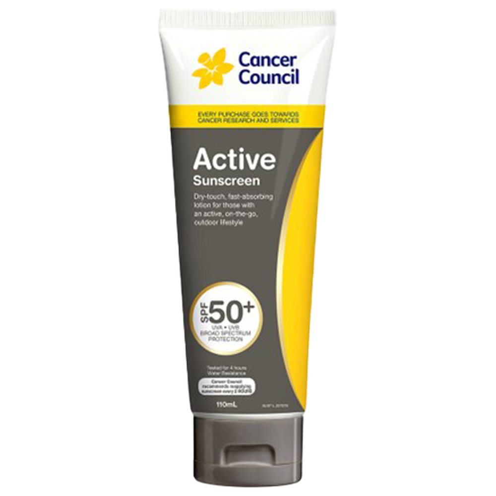 Aero Healthcare CANCER COUNCIL SPF50+ Active Sunscreen Tube 110mL