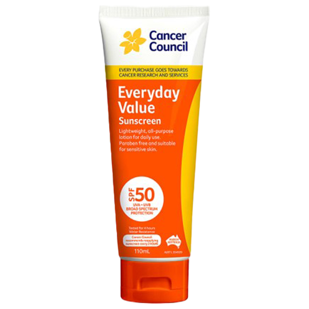 Aero Healthcare CANCER COUNCIL SPF50 Everyday Value Sunscreen Tube 110mL