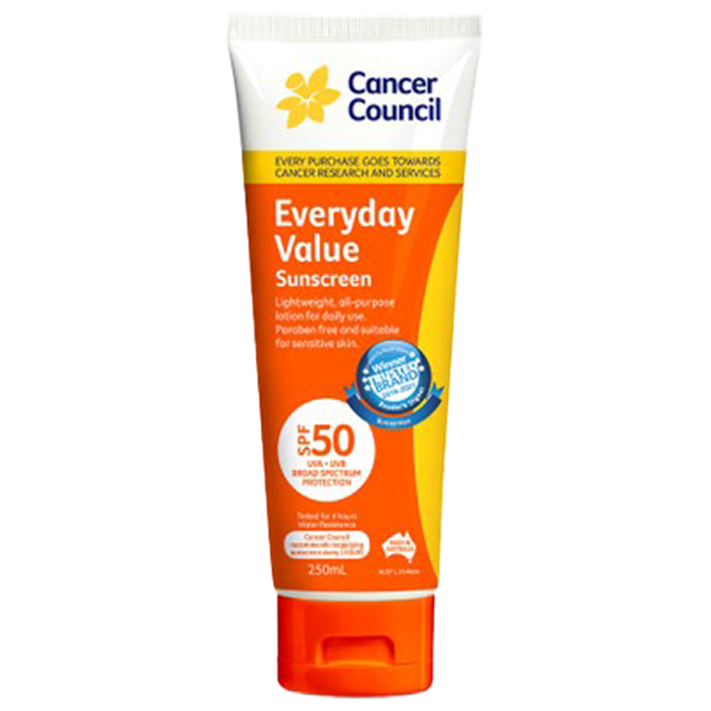 Aero Healthcare CANCER COUNCIL SPF50 Everyday Value Sunscreen Tube 250mL