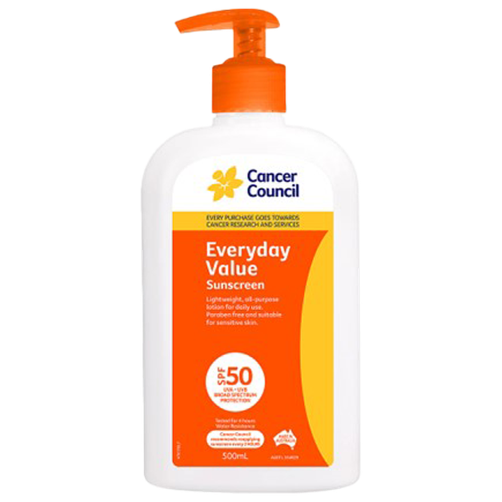Aero Healthcare CANCER COUNCIL SPF50 Everyday Value Sunscreen Pump 500mL