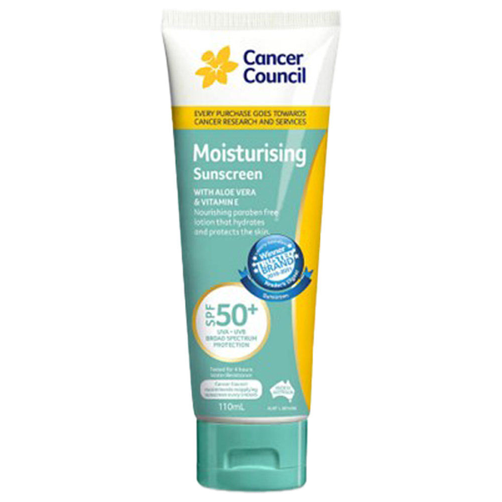 Aero Healthcare CANCER COUNCIL SPF50+ Moisturising Sunscreen Tube 110mL