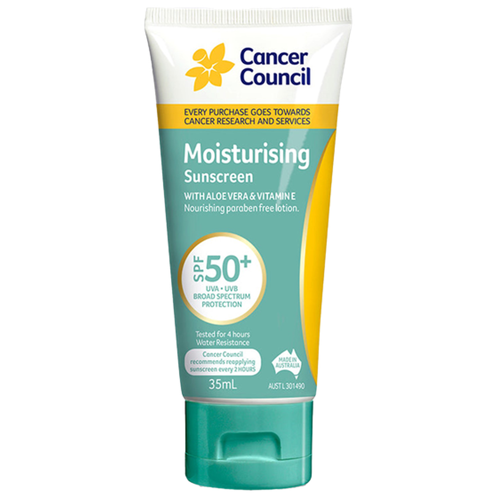 Aero Healthcare CANCER COUNCIL SPF50+ Moisturising Sunscreen Tube 35mL