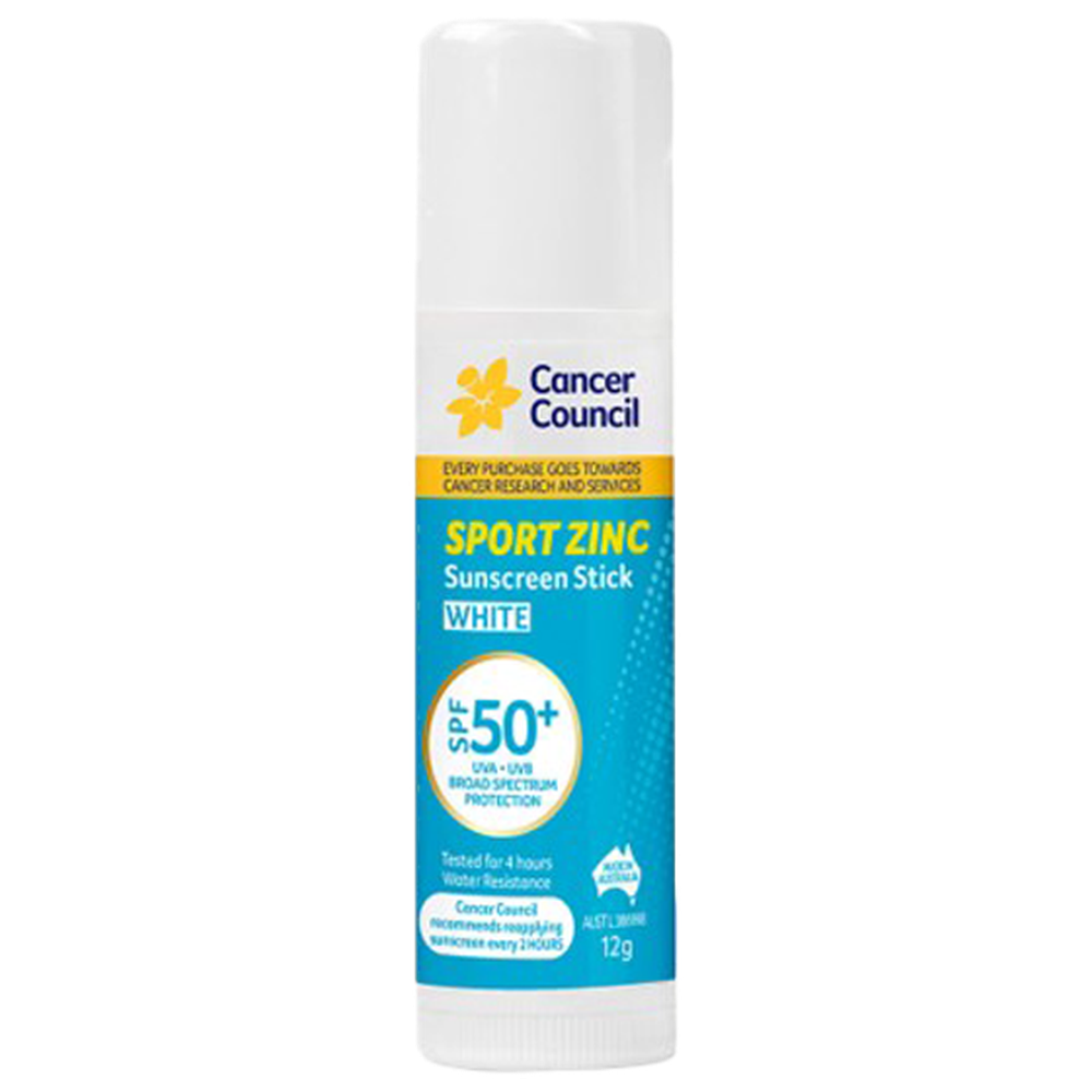 Aero Healthcare CANCER COUNCIL SPF50+ Sport Zinc Sunscreen Stick 12g