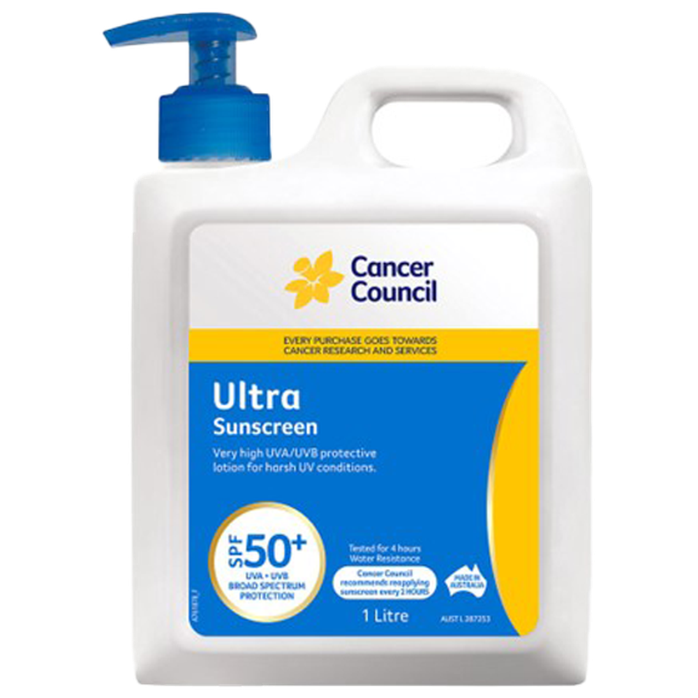 Aero Healthcare CANCER COUNCIL SPF50+ Ultra Sunscreen Pump 1L