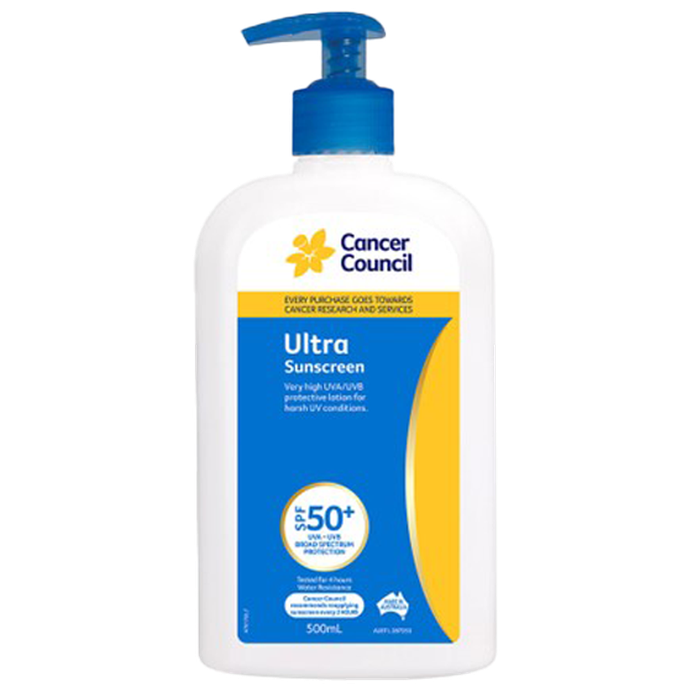 Aero Healthcare CANCER COUNCIL SPF50+ Ultra Sunscreen Pump 500mL