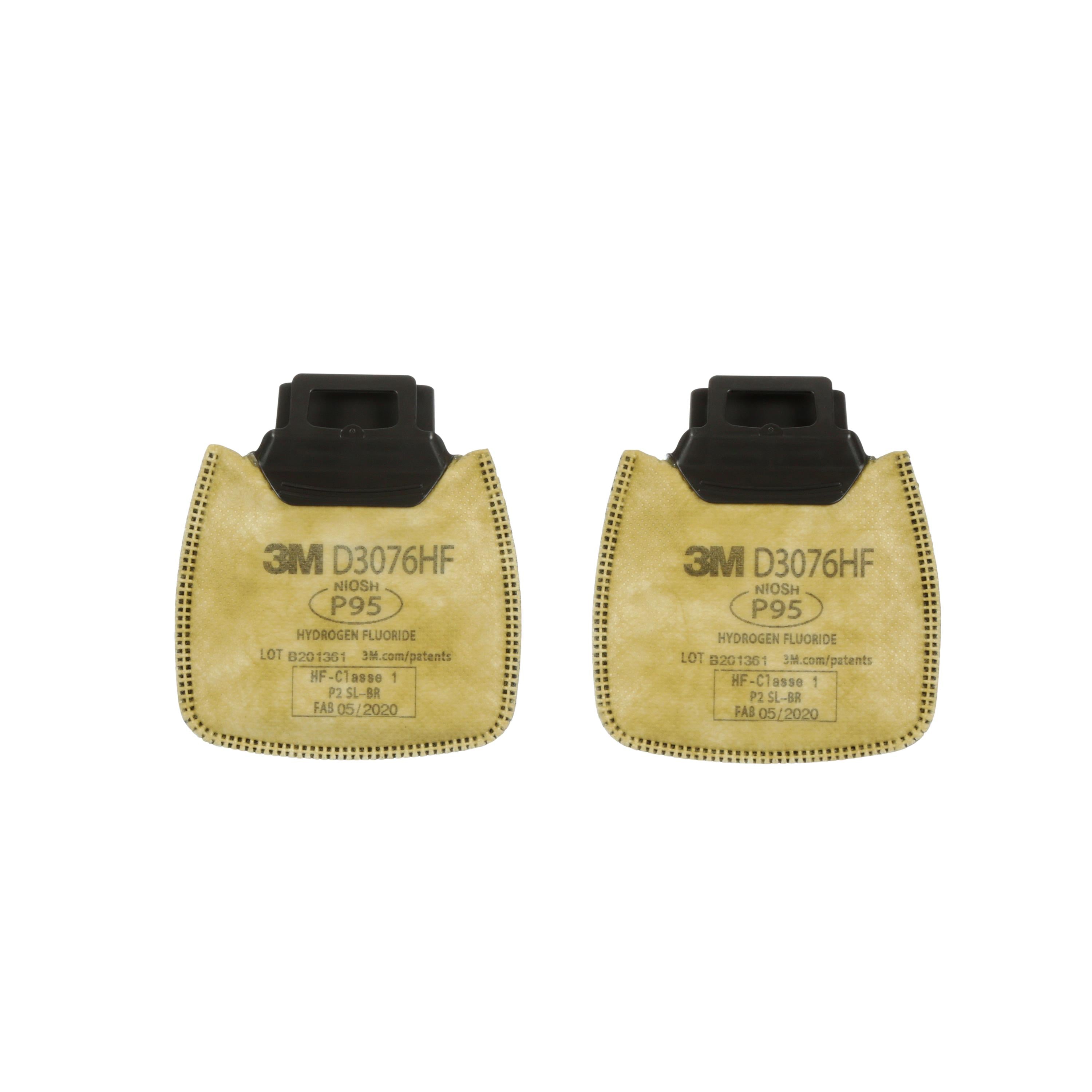 3M Secure Click Particulate Cartridge P95/Hydrogen Fluoride w/ Nuisance Acid Gas Relief D3076HF, 100 ea/Case
