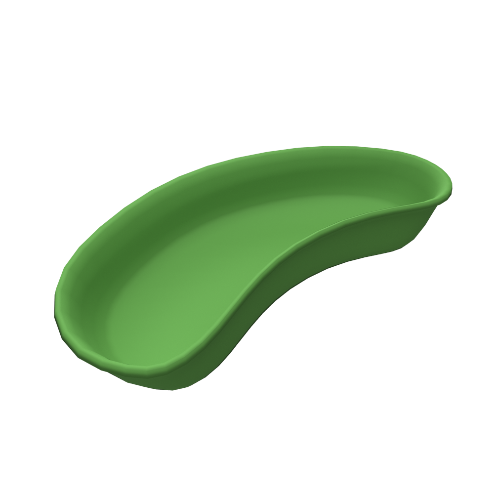 Aero Healthcare Disposable Green Plastic Kidney Dish 700mL (230mm)
