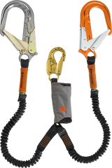 Skylotec Skysafe Pro Flex Y Twin Leg Elasticated 1.8m Shock Absorbing Lanyard - 23mm Gate Steel Double Action Snap Hook & 2x 65mm Gate Alloy Scaffold Hook