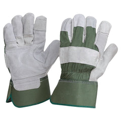 ProChoice Leather General Purpose Glove Green Cotton Back / Extra Reinforced Cowsplit Leather Palm & Fingers. Heavy Duty (R99KG)