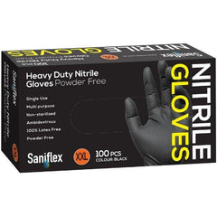 Saniflex Heavy Duty Nitrilte Gloves (Black, Box of 100)