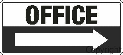 OFFICE W/ RIGHT ARROW 200x450mm Metal