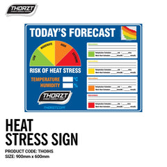 THORZT Internal Heat Stress Forecast Sign 900mm x 600mm Flute (THOIHS)