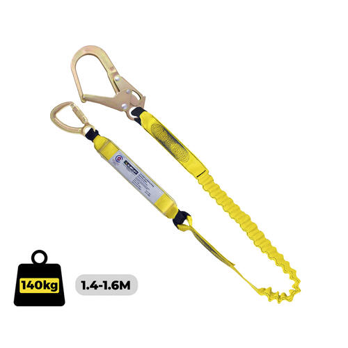 Austlift Lanyard Single Elasticated Webbing 2M ANSI T/A Hook and Scaffold hook