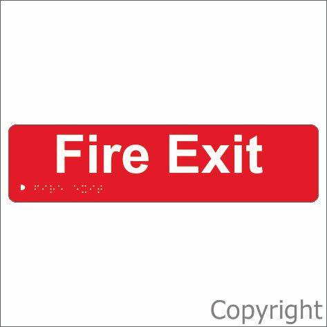 FIRE EXIT 100x400mm Laminate & Braille