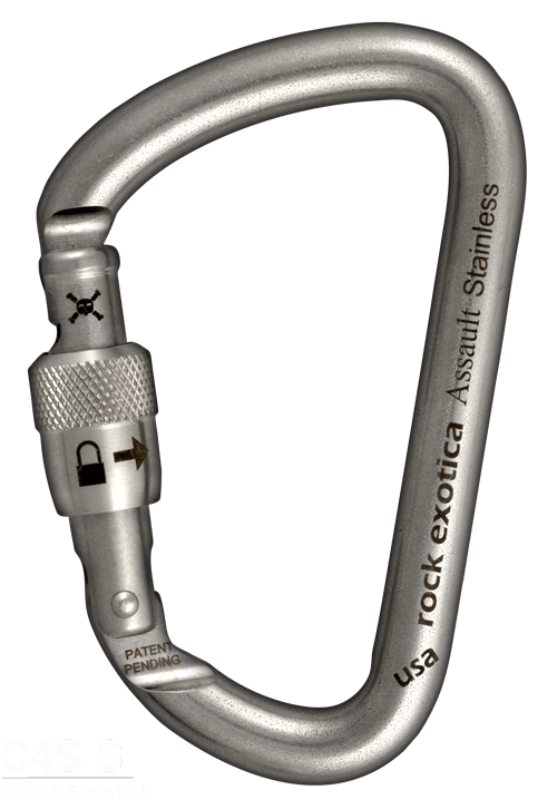 Rock Exotica Assault Stainless Steel Screw-Lock Carabiner - 30Kn