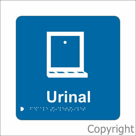 URINAL TEXT & PICTO 180x180mm Laminate & Braille