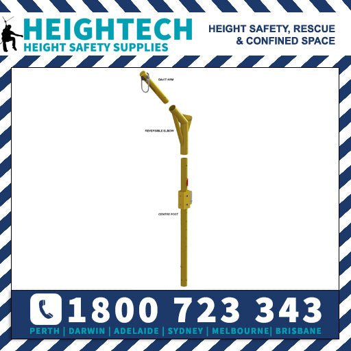 Davit Mast - includes center post, elbow & 18"/24" offset arm (base and hoist sold separately)