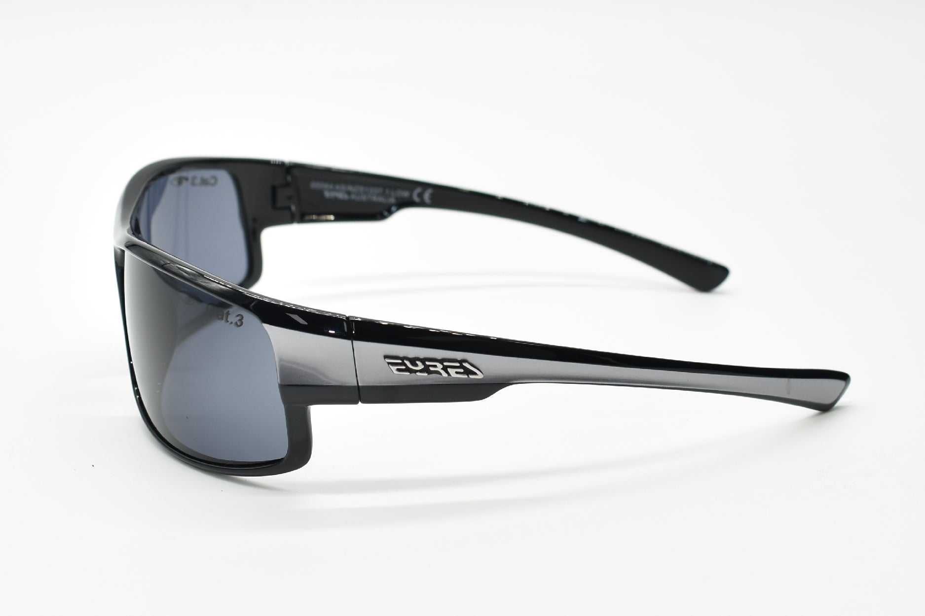 EYRES 4EVER Shiny Black & Silver Frame Grey Lens