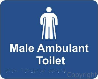 MALE AMBULANT TOILET 195x240mm Laminate & Braille