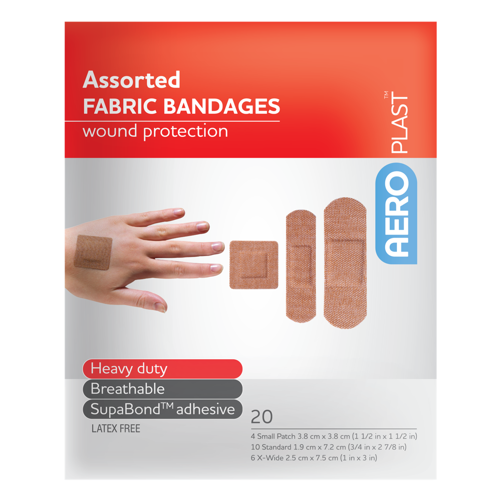 Aero Healthcare AEROPLAST Premium Fabric Assorted Dressings Env/20