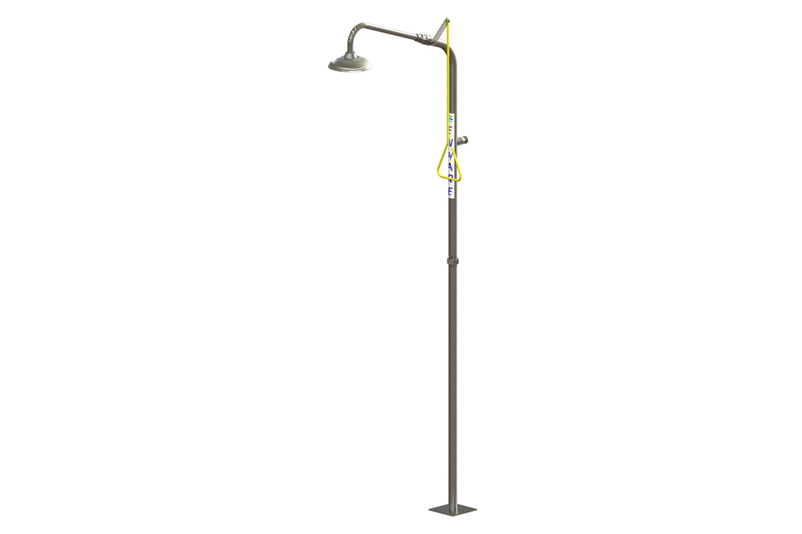 Enware Free Standing Emergency Showers Only - Powder Coated Finish - ORANGE