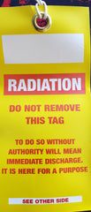Caution Radioactive Material Do Not Remove This Tag -PK 100