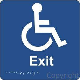 DISABLED EXIT 180x180mm Laminate & Braille