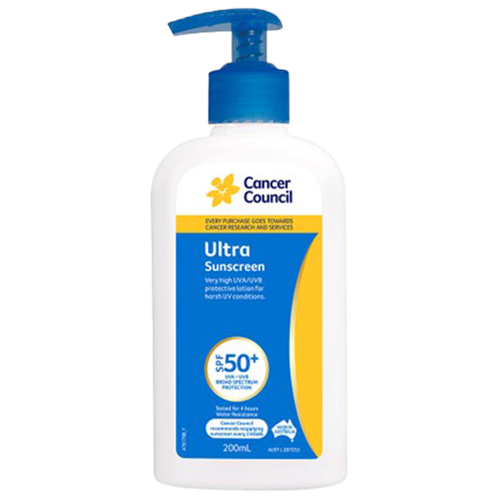 Aero Healthcare CANCER COUNCIL SPF50+ Ultra Sunscreen Pump 200mL (Carton of 24 Each)